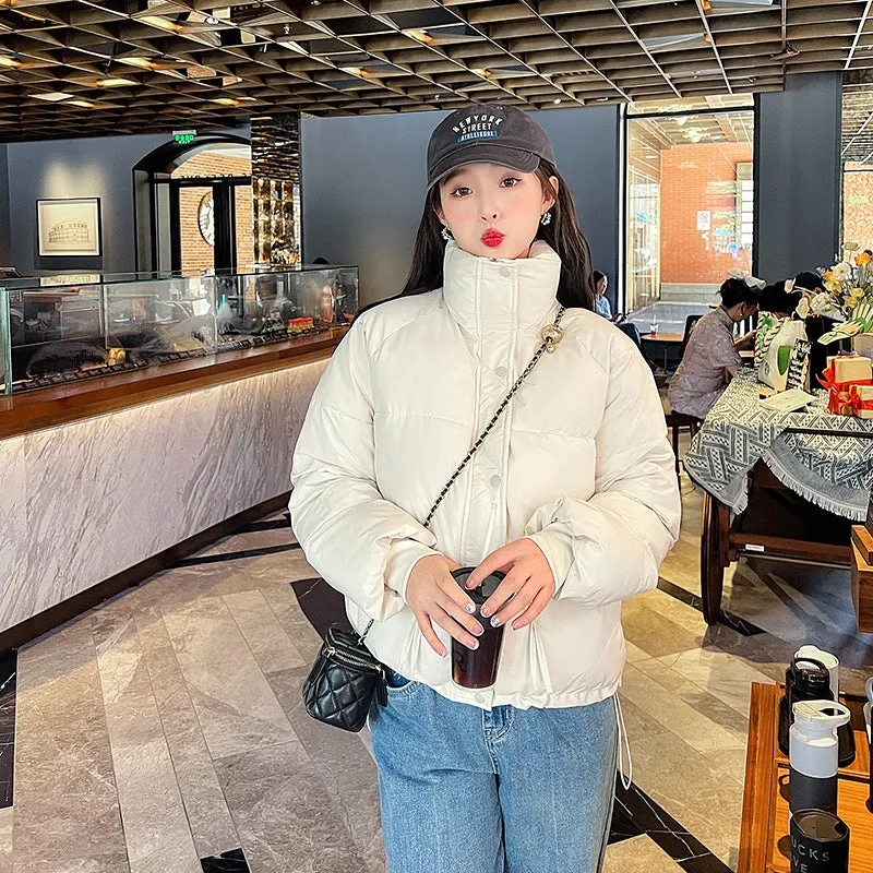Short down cotton clothes for women's winter small people ins Hong Kong style thickened bread clothes design sense niche cotton clothes jacket tide