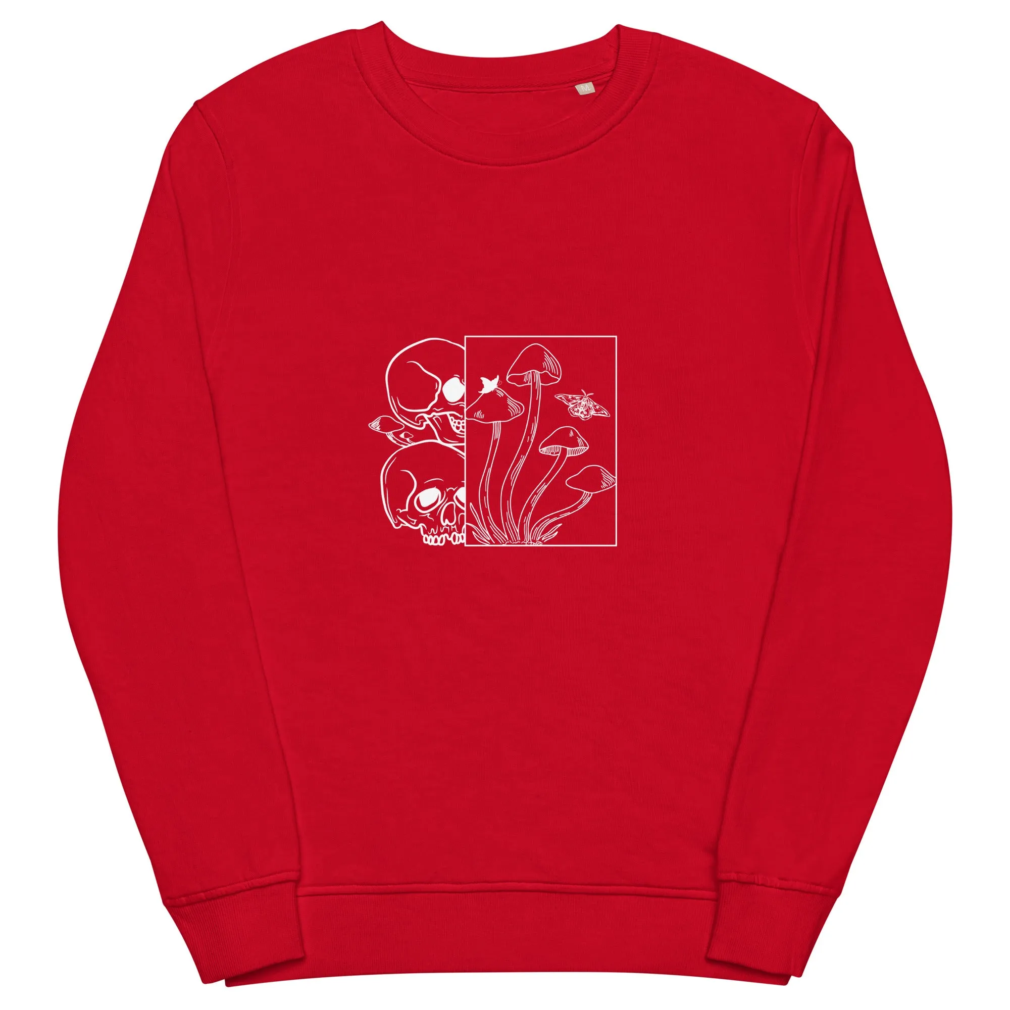 Skulls and Mushrooms Halloween Graphic Men Organic Sweatshirt