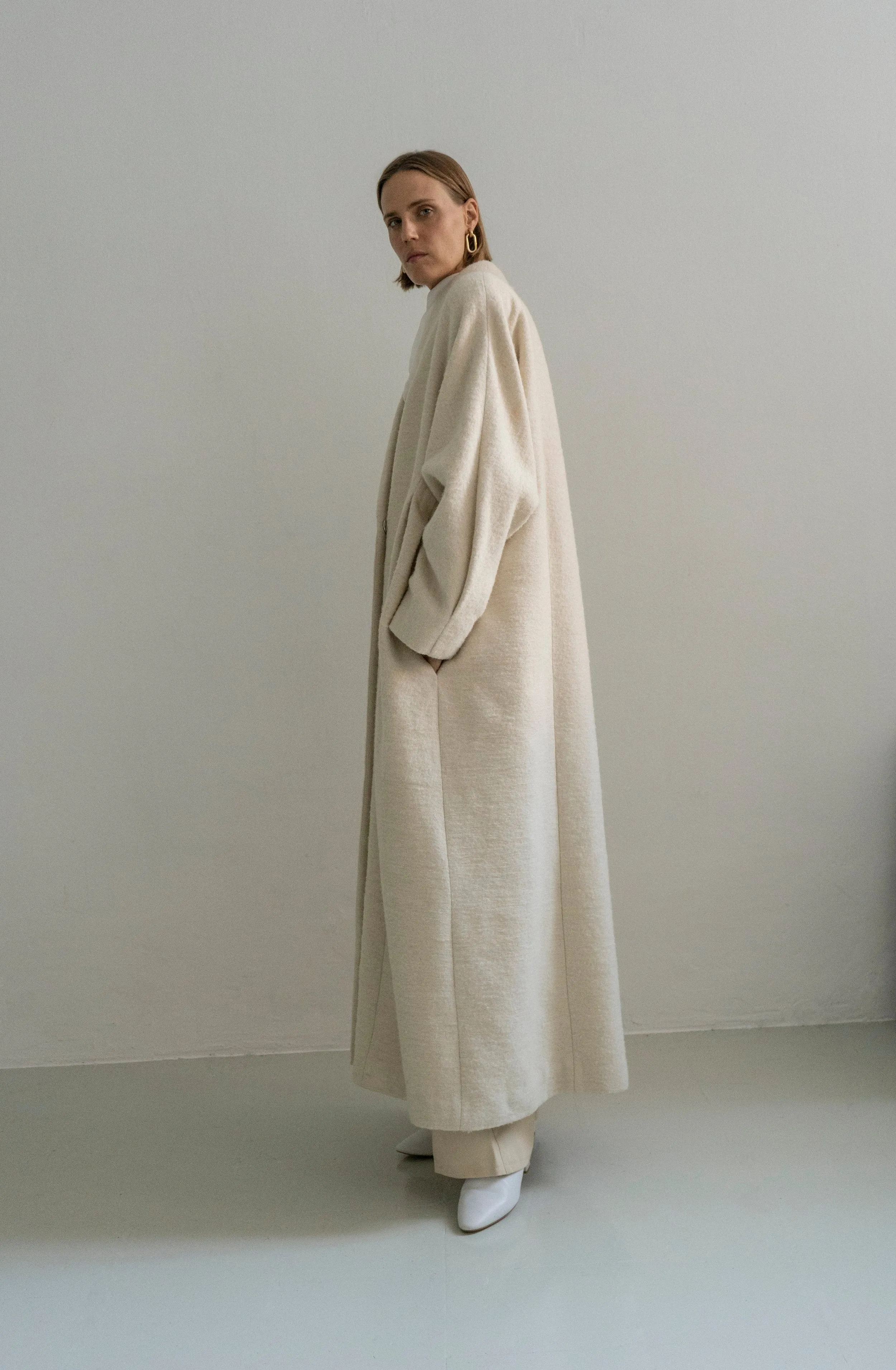 The Kosiv Cream Wool Coat