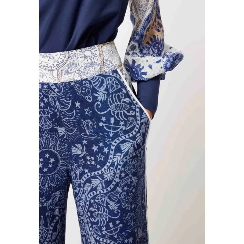 Venus Linen Viscose Pant | Zodiac Print