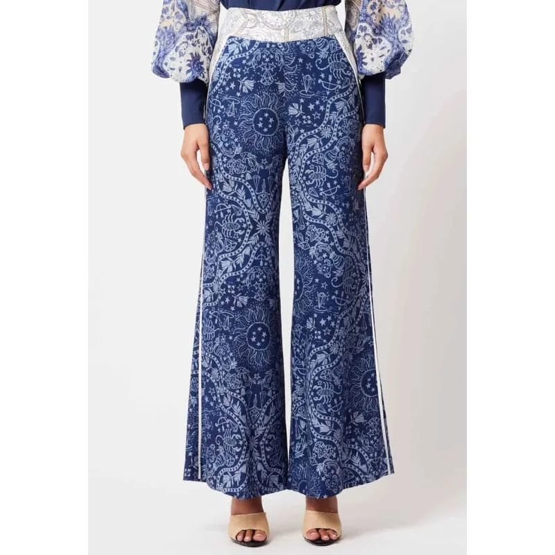 Venus Linen Viscose Pant | Zodiac Print