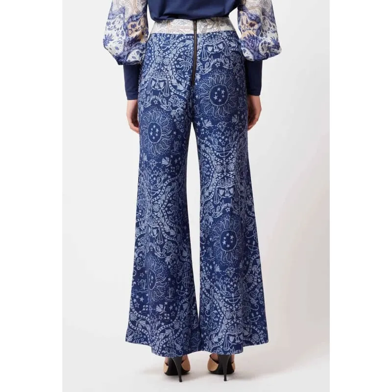 Venus Linen Viscose Pant | Zodiac Print