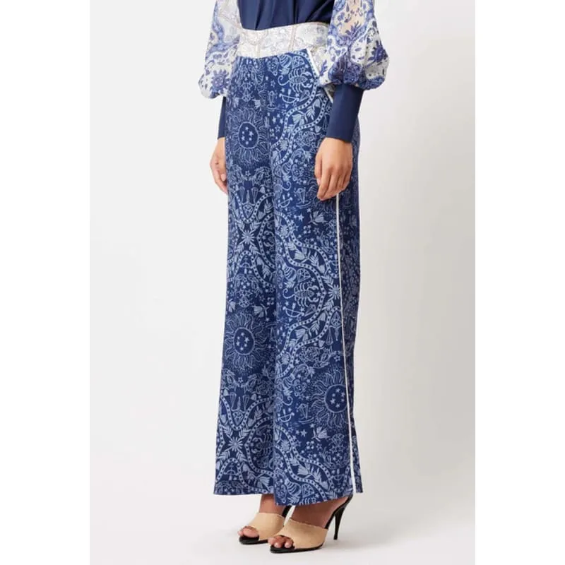 Venus Linen Viscose Pant | Zodiac Print