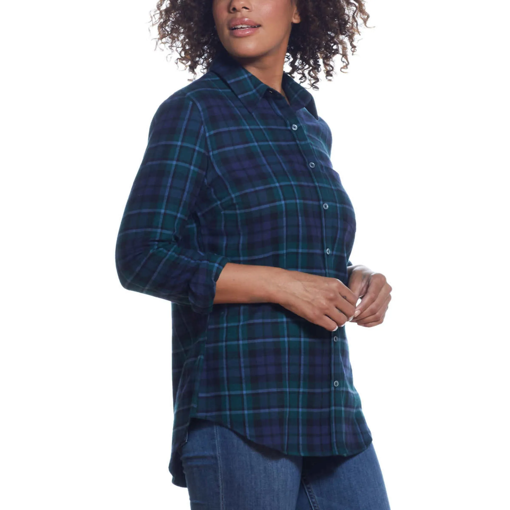 Weatherproof Vintage Women's Lightweight Super Soft Flannel Button Fron Shirt