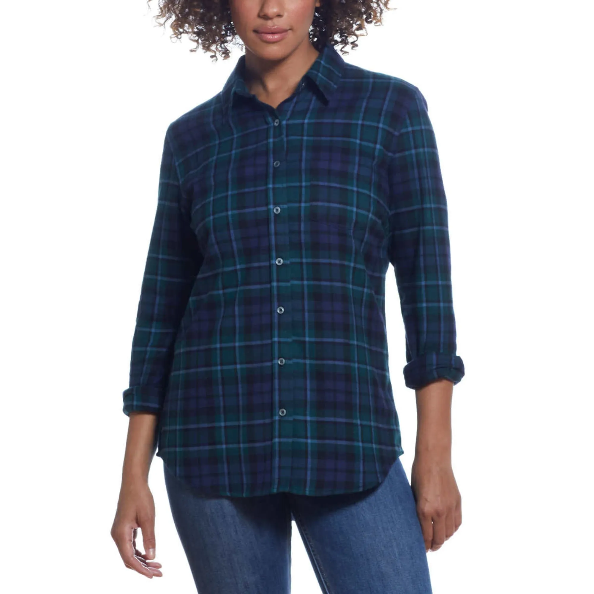 Weatherproof Vintage Women's Lightweight Super Soft Flannel Button Fron Shirt