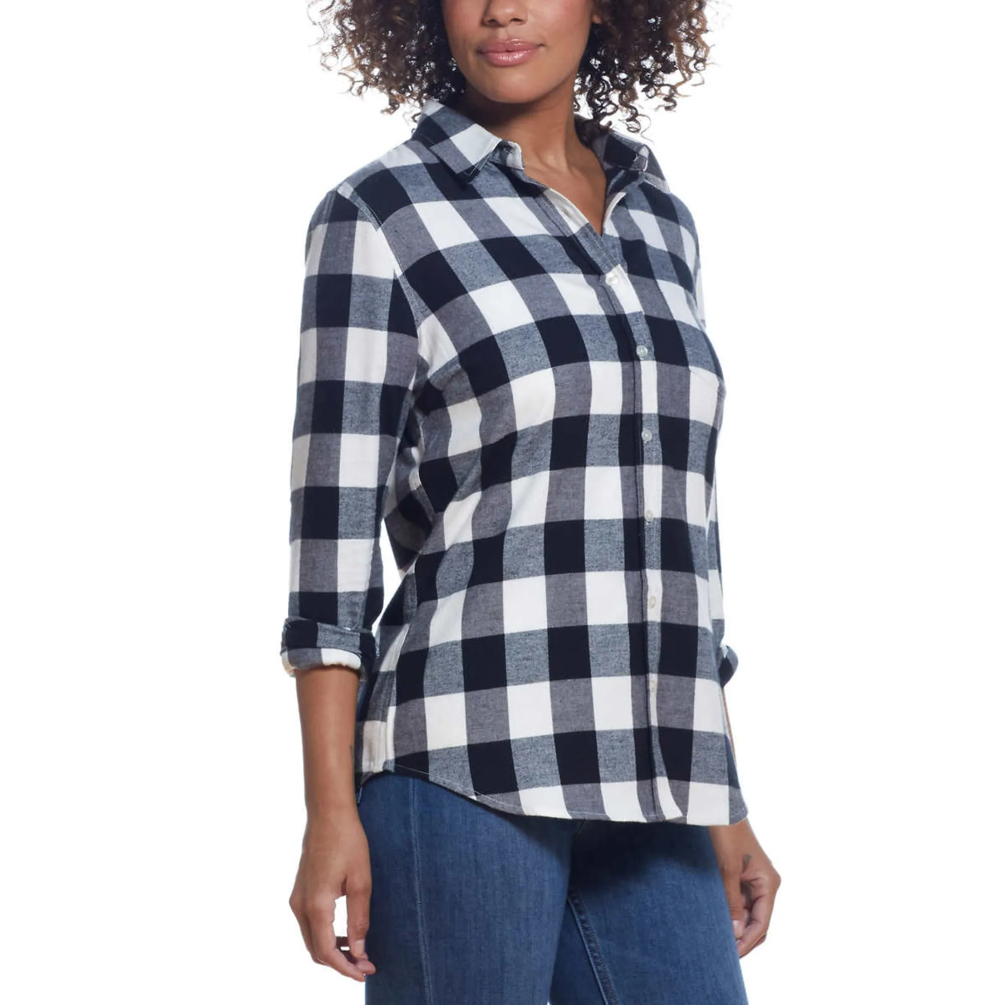 Weatherproof Vintage Women's Lightweight Super Soft Flannel Button Fron Shirt